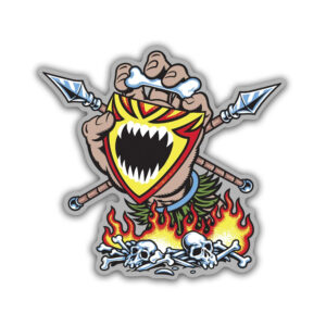 Santa Cruz Salba Screaming Witch Doctor Sticker 12cms